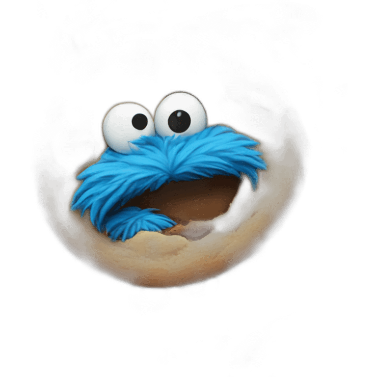 cookie monster with blue fur emoji