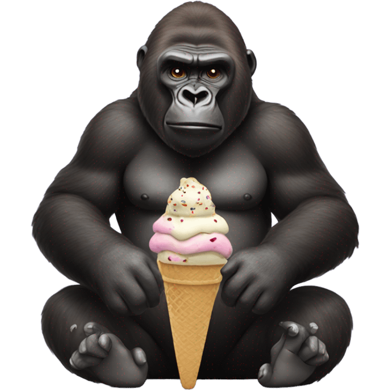 gorilla eating an ice cream sandwich  emoji