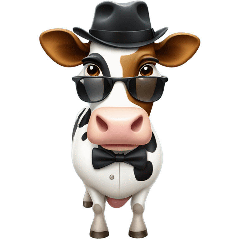 cow secret agent fedora emoji