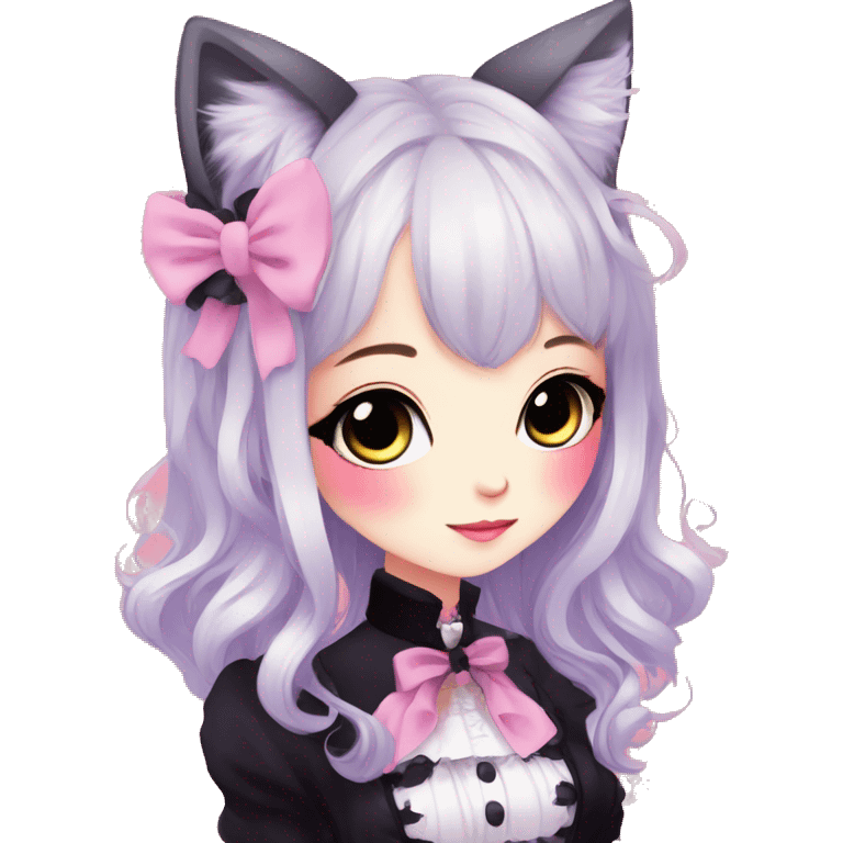 Gorgeous Edgy Kawaii Lolita Gradient Beautiful Anime Emo CatLady emoji