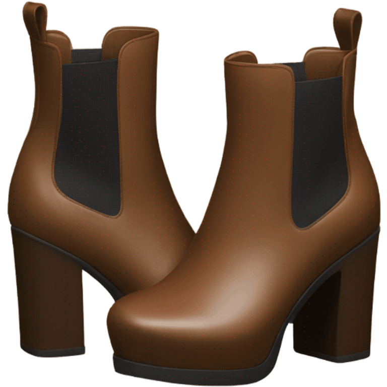 Brown platform heeled boots emoji