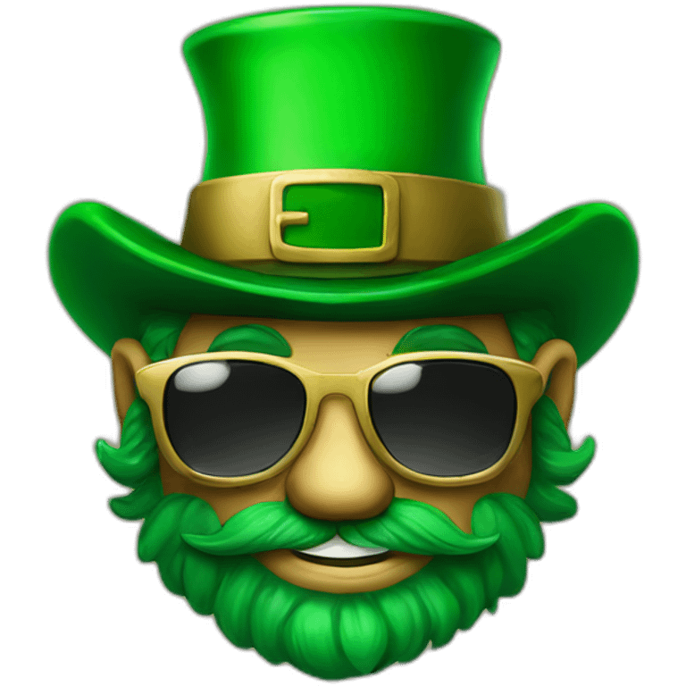 leprechaun with sunglasses emoji