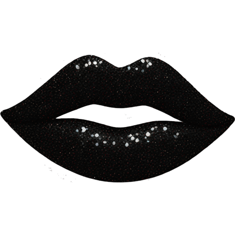 Black glitter kiss print emoji