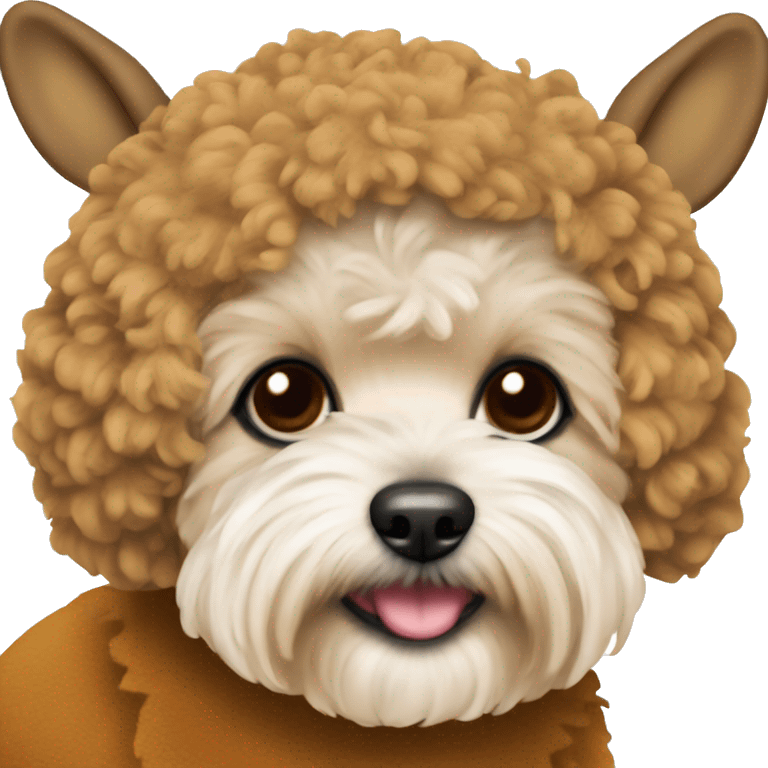 Maltipoo in deer costume emoji