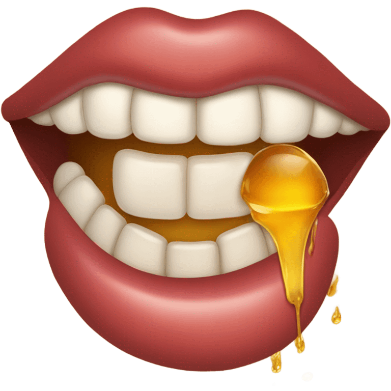 Mouth with honey emoji