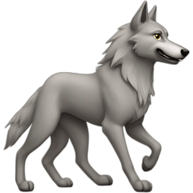 Loup sur cheval emoji