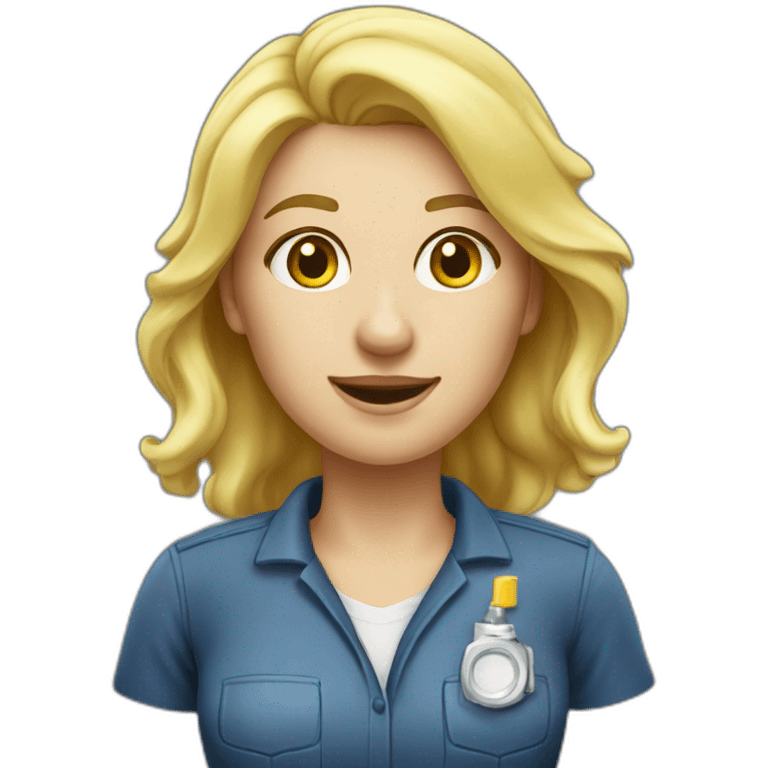 a blond woman sanitary engineer emoji