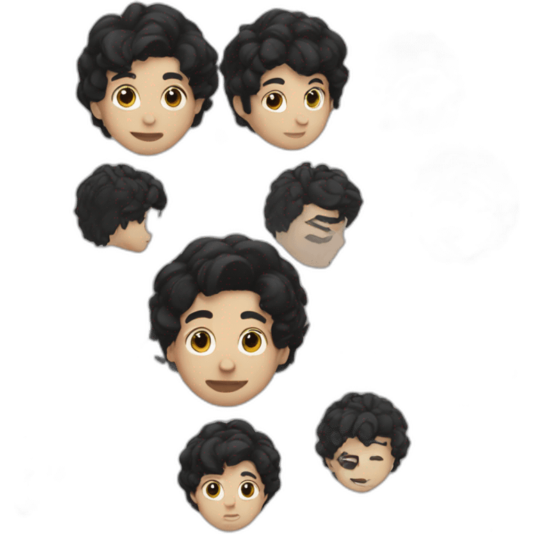 white collage boy black hair emoji