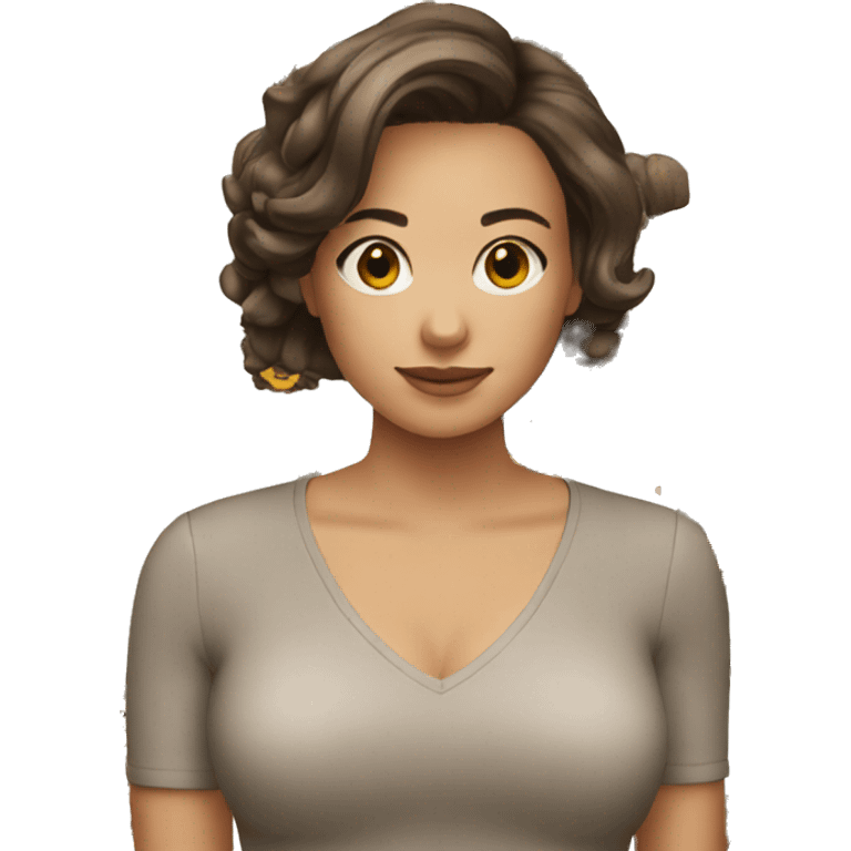 Brunette girl in bob hairstyle emoji