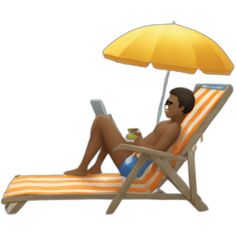 Create a person chilling in the beach, a boy emoji