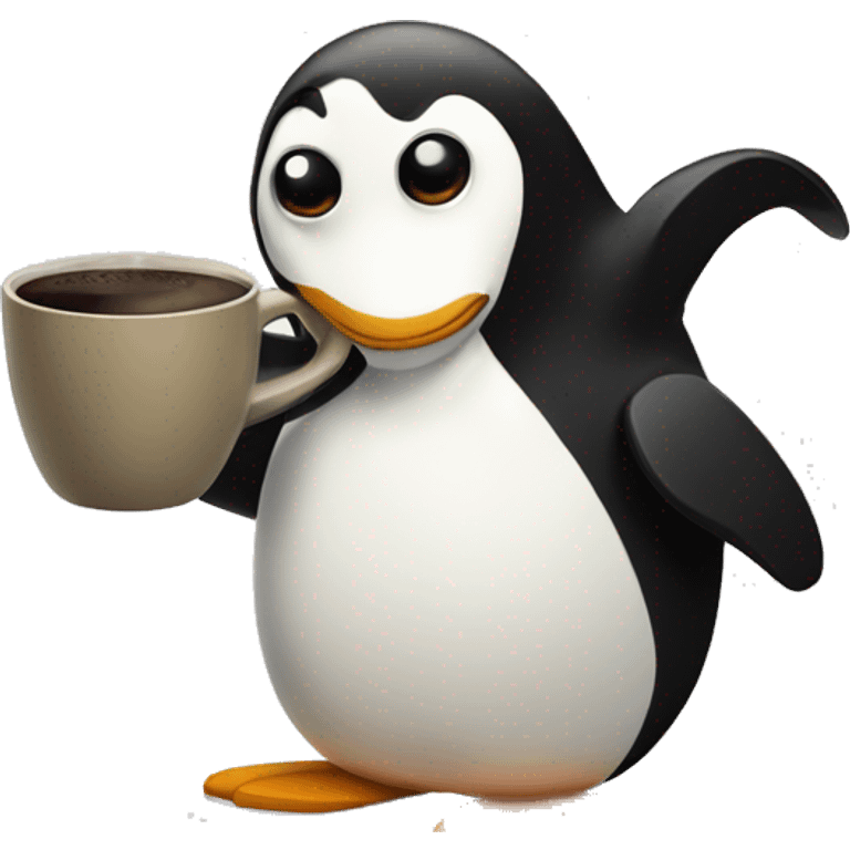 pengui making coffee emoji