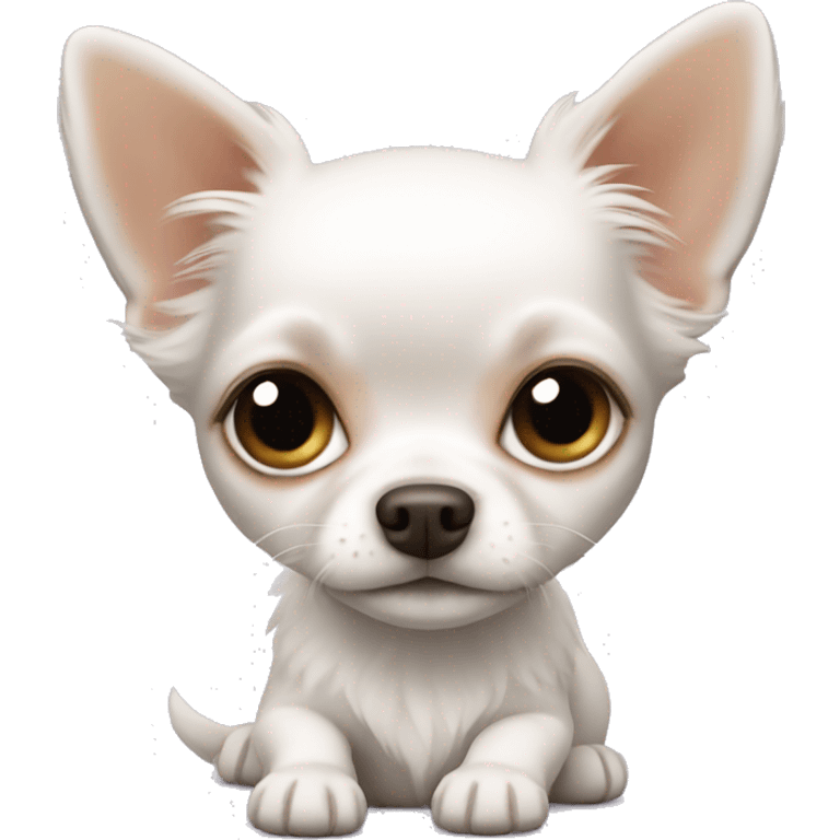 white long-haired chihuahua puppy emoji