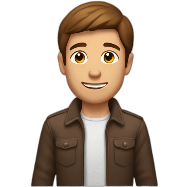 brown haired man with monkey on shoulder emoji