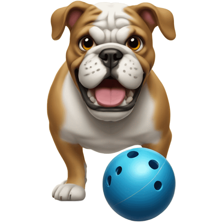 Bulldog bowling emoji