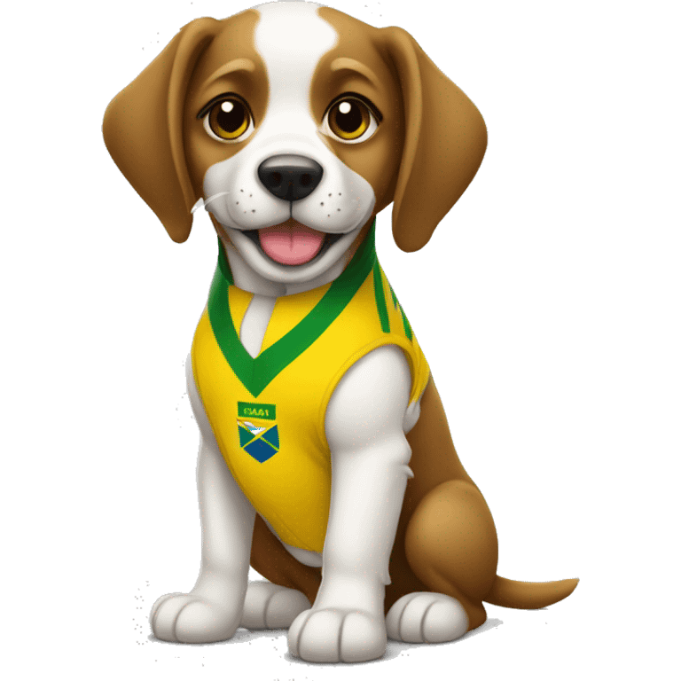 Cachorro com a camisa do Brasil emoji