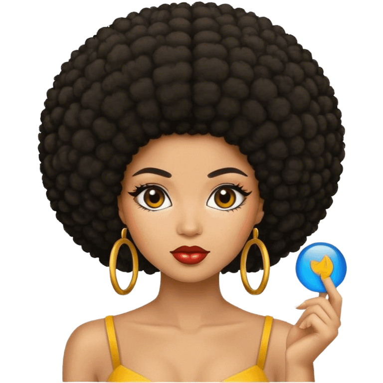 Beautiful woman afro emoji