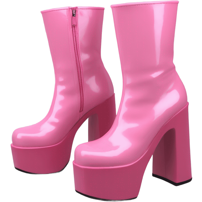 Pink platform Gogo boots emoji