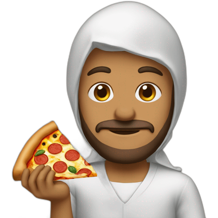 Hasbullah avec une pizza emoji