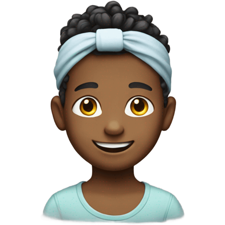 smiling boy in hairband portrait emoji