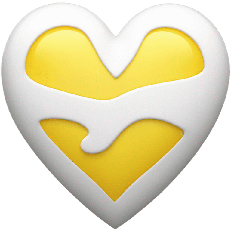 White and yellow heart emoji