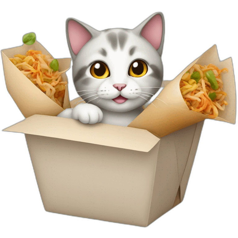 Cat Chinese takeout  emoji