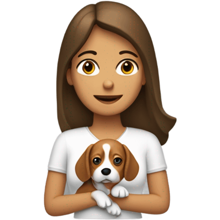 Una mujer con un Beagle  emoji