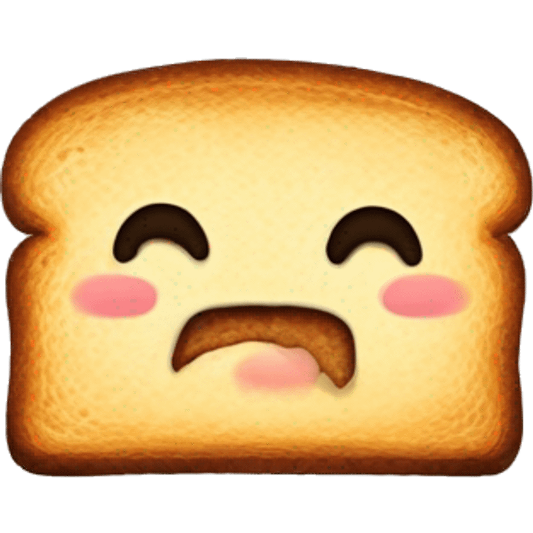 kawai sad burned toast emoji