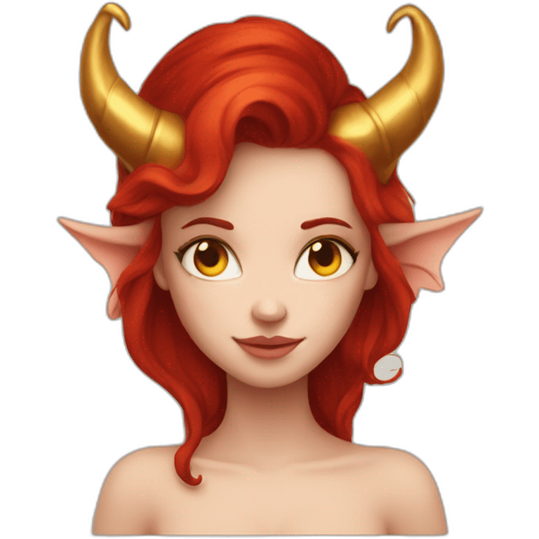 fairy princess devil horns red hair gold eyes emoji