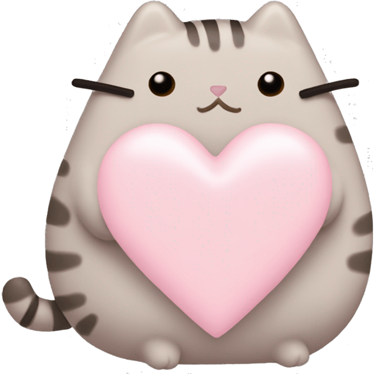 pusheen light pink heart emoji