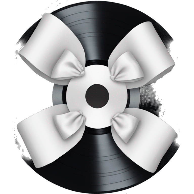  vinyl record with white bow emoji