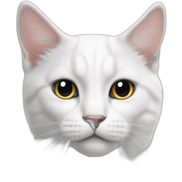 White cat with big black spots emoji