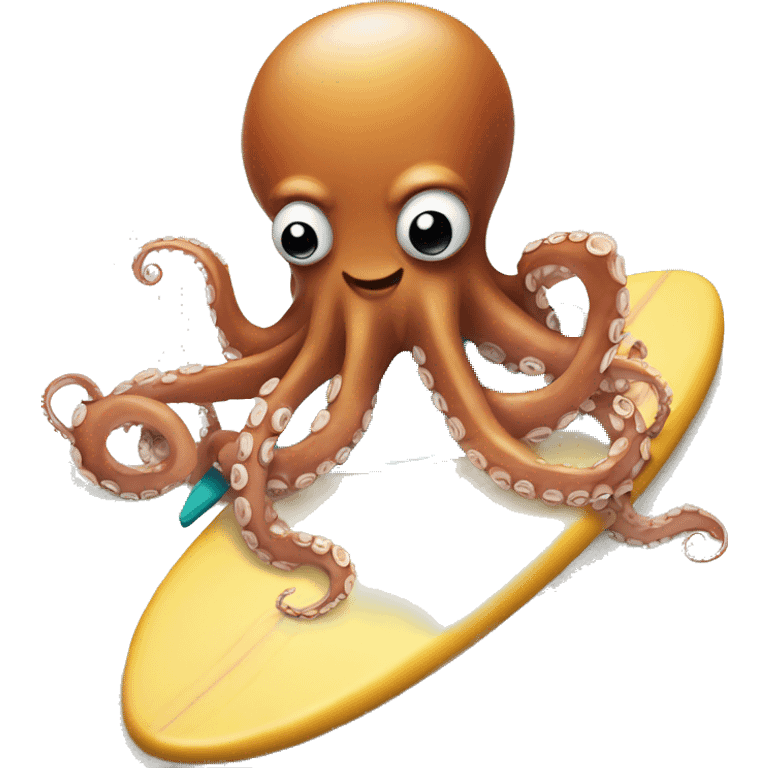 octopus on surfboard  emoji