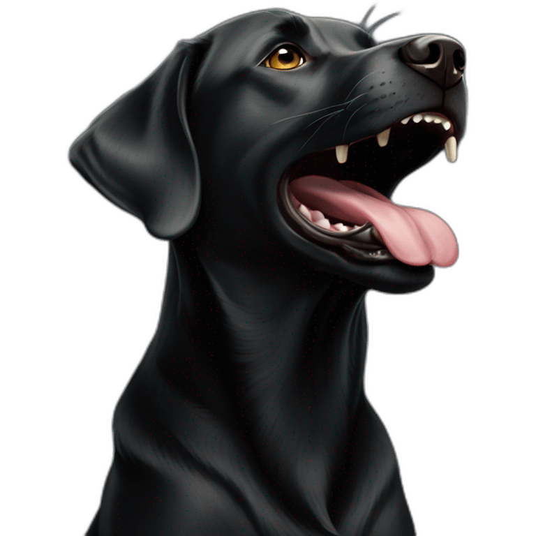 strong black labrador yawning emoji