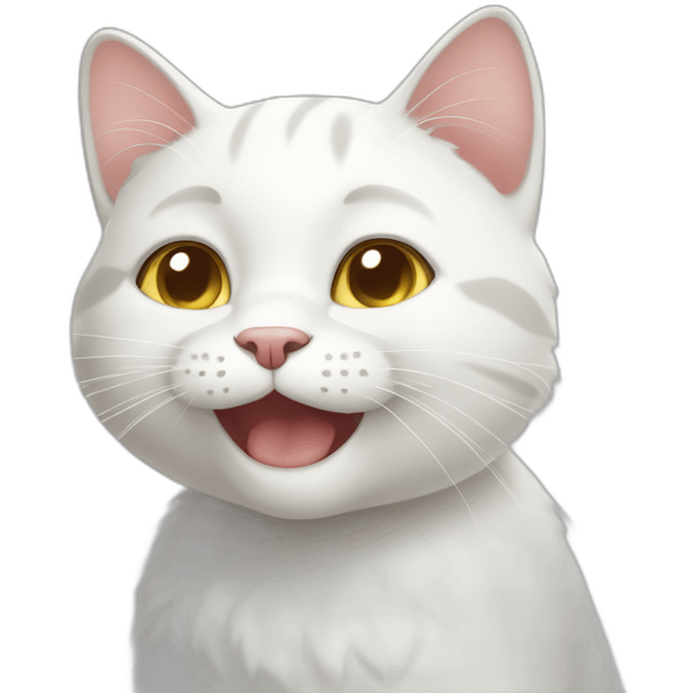 happy white cat emoji