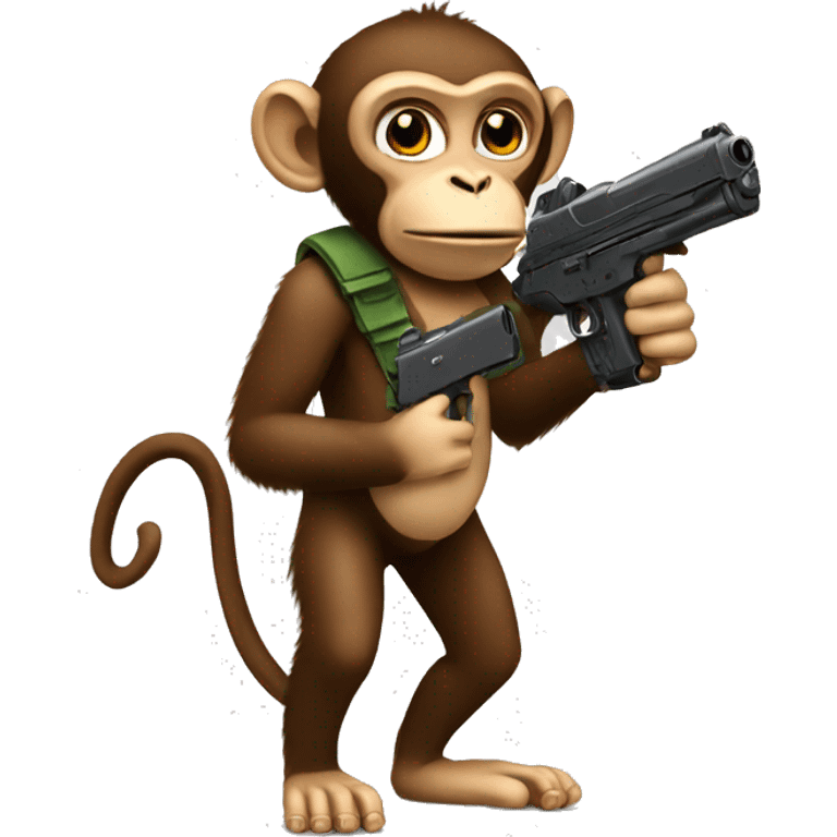 Monkey with a toy gun emoji