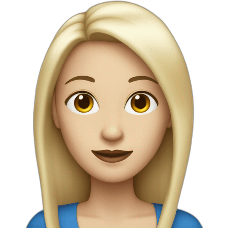 white jazz singer with blue straight long hair, woman, 43 years old emoji