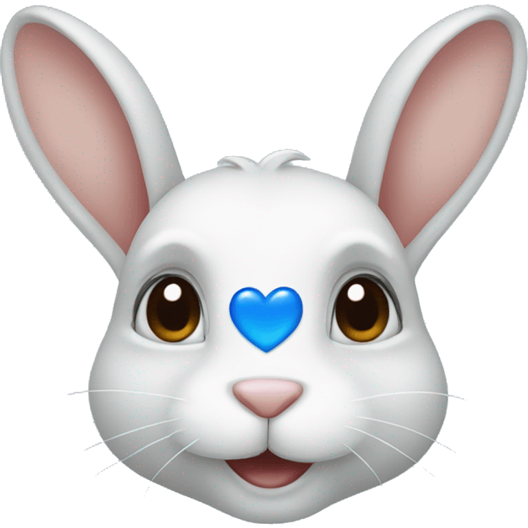 Rabbit with blue heart emoji