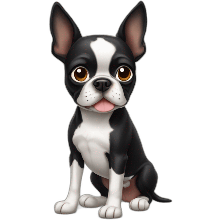 Perro boston terrier emoji