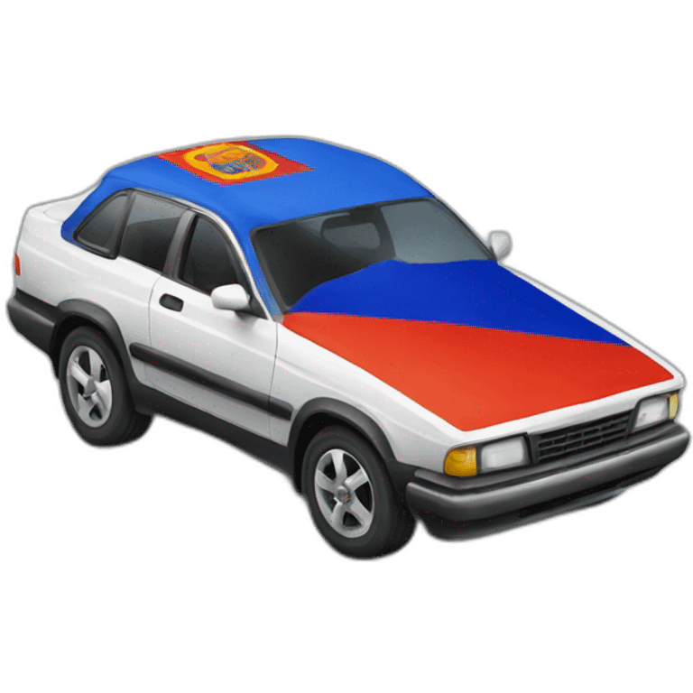 Car holding Armenian flag emoji