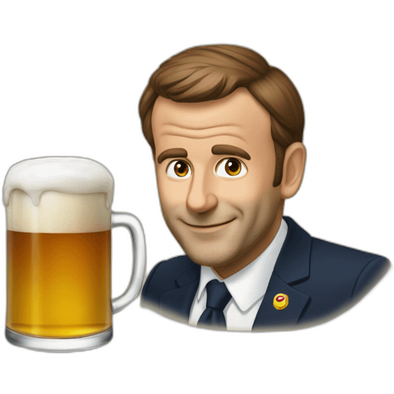 Macron ci  bois de la bier emoji