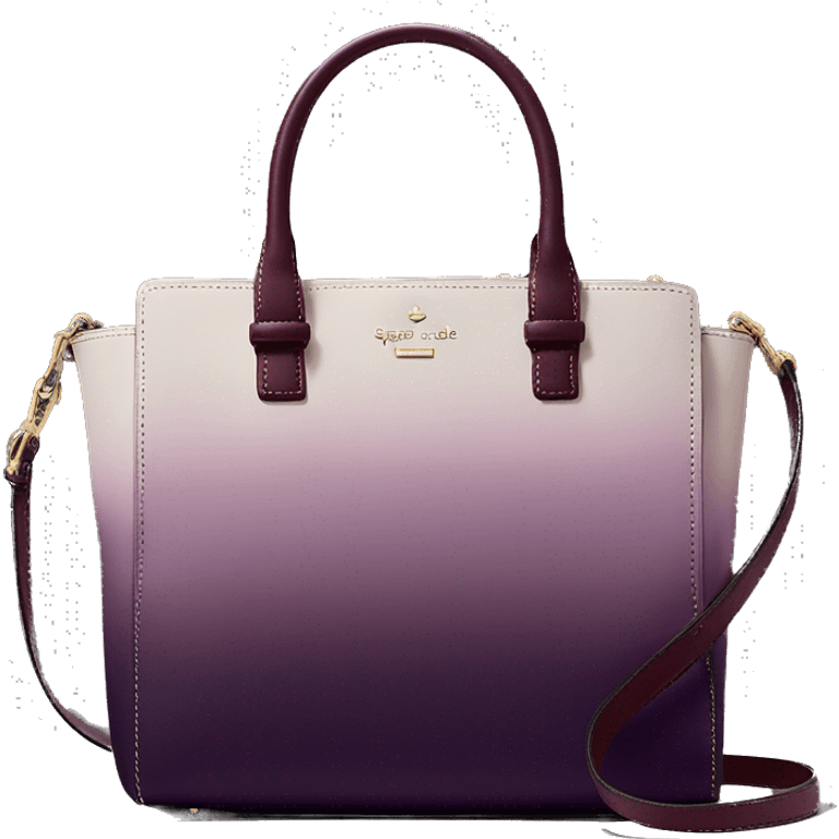 Realistic isolated dark plum to dark wine color ombre Kate Spade satchel purse.  emoji