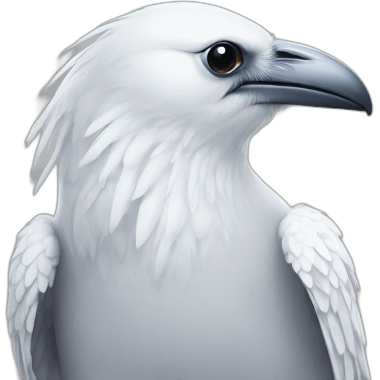 a white raven with a white beak emoji