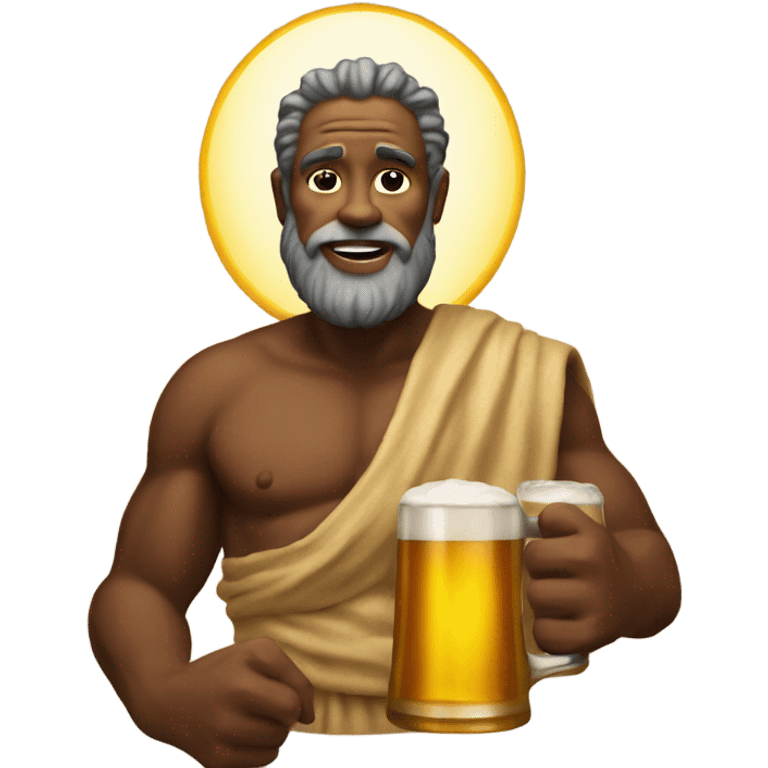 God with a beer emoji