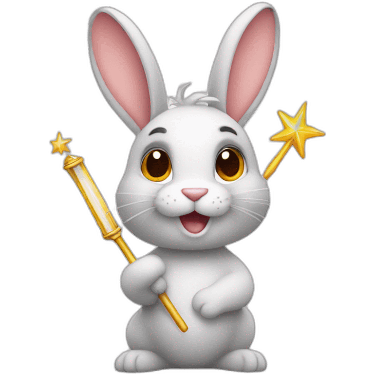 rabbit with magic wand emoji