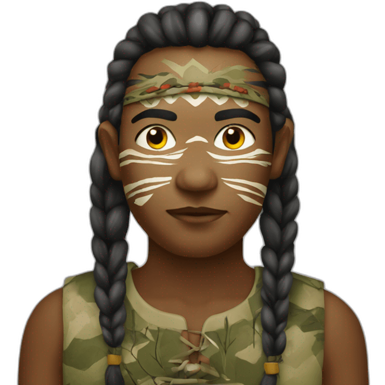 Wild aboriginal with camouflage emoji