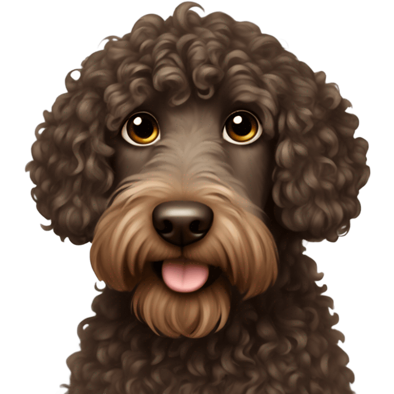 Dark brown Aussie doodle emoji