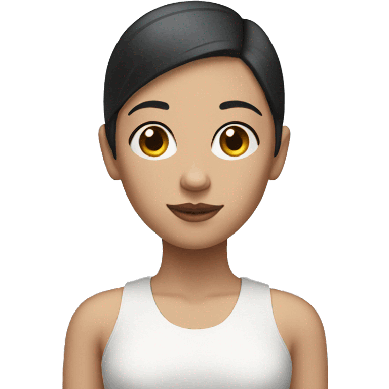 dark-haired girl with fair skin and half of her head shaved emoji