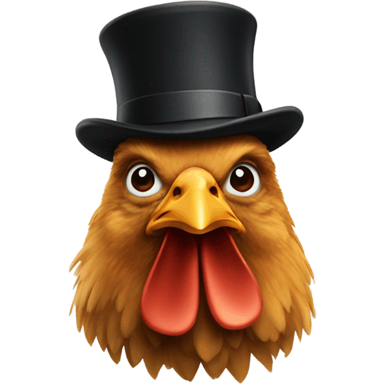 chicken with bowler,” a work of art inspired by famed Belgian surrealist artist, René Magritte.  emoji