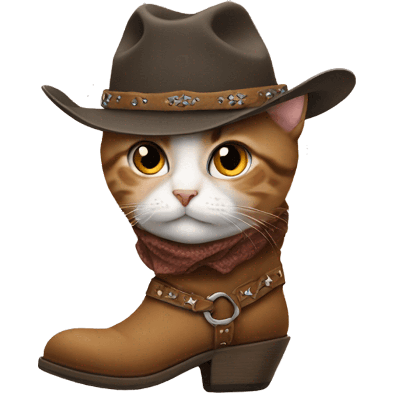 cat in cowboy boots emoji