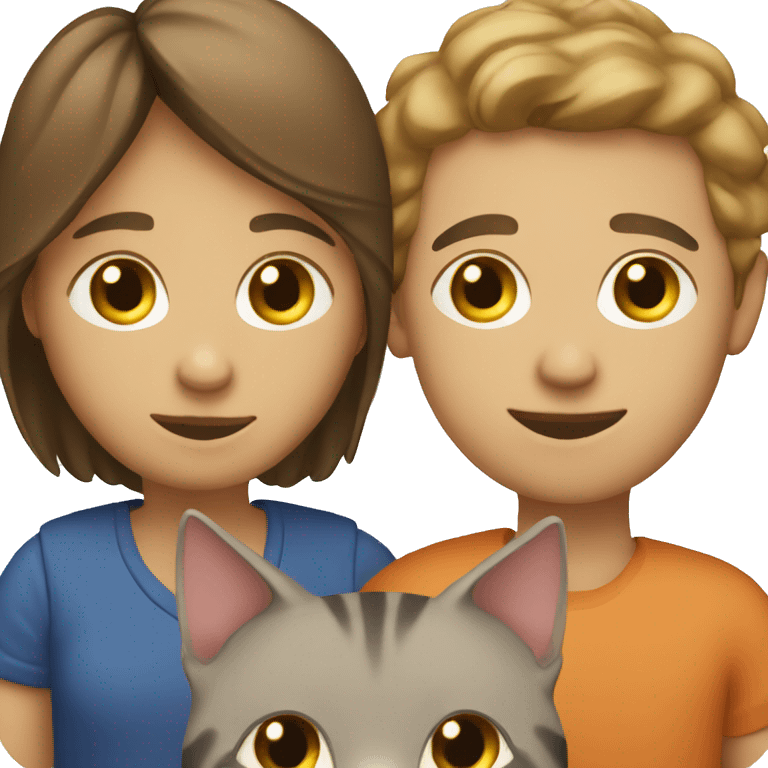 Family of 2 people and 2 cats emoji